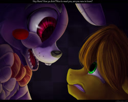 Size: 1500x1200 | Tagged: safe, artist:aschenstern, oc, oc only, oc:mandopony, bonnie, five nights at freddy's, survive the night, toy bonnie