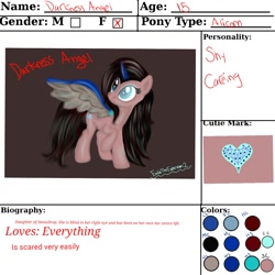 Size: 1280x1280 | Tagged: safe, artist:enelatheendermen2, oc, oc only, oc:darkness angel, alicorn, pony, alicorn oc, solo