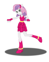 Size: 2026x2544 | Tagged: safe, artist:deannaphantom13, sweetie belle, equestria girls, clothes, dress, eared humanization, fall formal outfits, fingerless gloves, gloves, looking at you, ponied up, simple background, smiling, solo, transparent background