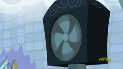 Size: 1280x720 | Tagged: safe, screencap, tanks for the memories, discovery family logo, fan, no pony, weather factory