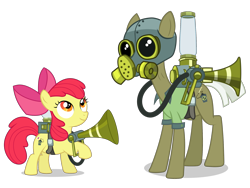 Size: 2000x1500 | Tagged: safe, artist:tizerfiction, apple bloom, max raid, bloom and gloom, pest control pony, simple background, transparent background, twitbuster apple bloom, vector