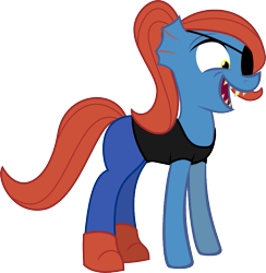 Size: 803x823 | Tagged: safe, artist:derjuin, ponified, simple background, solo, transparent background, undertale, undyne