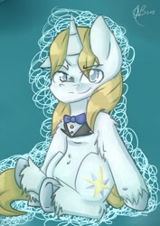 Size: 752x1063 | Tagged: safe, artist:fluffyrainbowkitty, derpibooru import, prince blueblood, solo, unshorn fetlocks