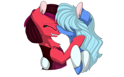 Size: 1280x800 | Tagged: safe, artist:fredsonv, female, kissing, lesbian, ponified, ruby, sapphire, shipping, simple background, steven universe, transparent background