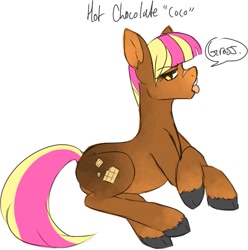 Size: 1269x1280 | Tagged: safe, artist:casocat, oc, oc only, oc:hot chocolate, earth pony, pony, solo