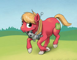 Size: 800x630 | Tagged: safe, artist:el-yeguero, big macintosh, smarty pants, earth pony, pony, galloping, male, solo, stallion