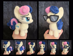 Size: 3041x2377 | Tagged: safe, artist:fireflytwinkletoes, bon bon, sweetie drops, glasses, irl, photo, plushie, secret agent sweetie drops, solo