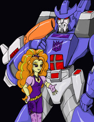 Size: 786x1016 | Tagged: safe, artist:xdtaxundeadbuck01, adagio dazzle, equestria girls, crossover, galvatron, particle cannon, transformers