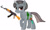 Size: 1024x615 | Tagged: safe, artist:nicki93, oc, oc only, oc:nick melver, pony, unicorn, ak, ak-47, assault rifle, gun, looking at you, magic aura, military, rifle, weapon