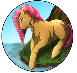 Size: 1300x1230 | Tagged: safe, artist:kuroleopard, babs seed, earth pony, brown coat, female, filly, freckles, solo, two toned mane