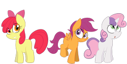 Size: 2460x1241 | Tagged: safe, artist:befishproductions, apple bloom, scootaloo, sweetie belle, adorabloom, cute, cutealoo, cutie mark crusaders, diasweetes, simple background, transparent background