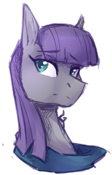 Size: 465x724 | Tagged: safe, artist:thelionmedal, maud pie, earth pony, pony, clothes, female, gray coat, mare, purple mane, solo