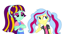 Size: 2288x1224 | Tagged: safe, artist:serennarae, oc, oc only, oc:sparkling symphony, oc:treble clef, equestria girls, equestria girls-ified, pigtails