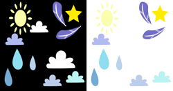 Size: 1395x735 | Tagged: safe, artist:cheezedoodle96, clear skies, fluffy clouds, open skies, sunshower, tanks for the memories, .svg available, cutie mark, simple background, svg, transparent background, vector