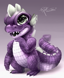 Size: 1024x1251 | Tagged: safe, artist:hamatte, spike, dragon, gradient background, male, solo