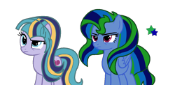 Size: 1252x610 | Tagged: safe, artist:serennarae, oc, oc only, oc:midnight star, oc:rock star, earth pony, pegasus, pony