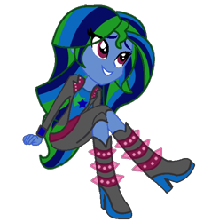 Size: 578x584 | Tagged: safe, artist:serennarae, edit, oc, oc only, oc:rock star, equestria girls, equestria girls-ified, recolor, solo