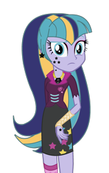 Size: 1458x2300 | Tagged: safe, artist:serennarae, oc, oc only, oc:midnight star, equestria girls, clothes, earring, equestria girls-ified, piercing, skirt, solo