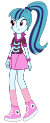 Size: 1500x3634 | Tagged: safe, artist:sketchmcreations, sonata dusk, equestria girls, rainbow rocks, alternate costumes, clothes, commission, converse, ponytail, shoes, simple background, skirt, smiling, sneakers, socks, transparent background, vector