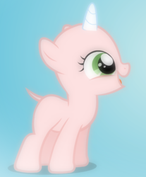 Size: 340x410 | Tagged: dead source, safe, artist:jan, sweetie belle, ask the crusaders, bald, cropped, cute, diasweetes, hairless, solo, sweetie bald