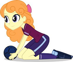 Size: 5728x4871 | Tagged: safe, artist:owlisun, orange sherbette, equestria girls, friendship games, absurd resolution, background human, ball, crystal prep academy, simple background, smiling, solo, transparent background, vector