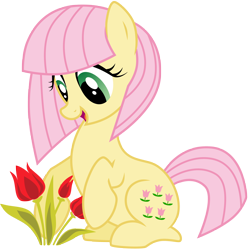 Size: 3000x3000 | Tagged: safe, artist:sunley, posey, earth pony, pony, g1, g4, female, flower, g1 to g4, generation leap, mare, simple background, solo, transparent background, tulip, vector