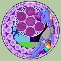 Size: 4000x4000 | Tagged: safe, artist:xavierbronyxiii, oc, oc only, oc:darklight reishine, pony, unicorn, dive to the heart, kingdom hearts, solo, stained glass