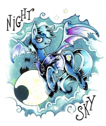 Size: 1024x1213 | Tagged: artist needed, safe, oc, oc only, oc:night sky, bat pony, pony, guard, guardluna, night guard, recruit, royal guard, solo