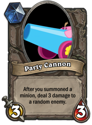 Size: 400x543 | Tagged: safe, card, crossover, hearthstone, op, party cannon, trading card