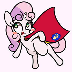 Size: 1000x1000 | Tagged: safe, artist:turtlefarminguy, sweetie belle, cape, clothes, cmc cape