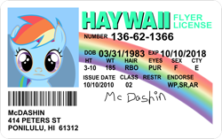 Size: 4775x3000 | Tagged: safe, artist:mandydax, scootaloo, disguise, id card, license, mclovin, paint on fur, parody, solo, superbad