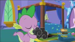 Size: 1906x1078 | Tagged: safe, screencap, spike, dragon, the one where pinkie pie knows, comic book, smoke, twilight's castle