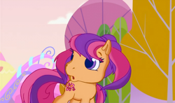 Size: 740x435 | Tagged: safe, screencap, scootaloo, g3.5, twinkle wish adventure, mane, solo, surprised