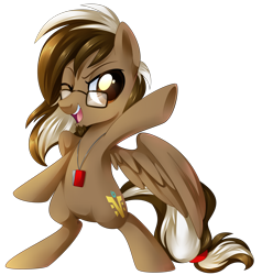 Size: 2854x3000 | Tagged: safe, artist:xnightmelody, oc, oc only, oc:yoshi ringo, pony, cute, dog tags, glasses, goatee, male, solo, stallion