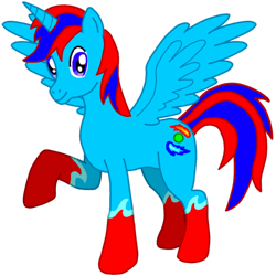 Size: 894x894 | Tagged: safe, artist:cryoflaredraco, oc, oc only, oc:cryoflare, alicorn, pony, alicorn oc, donut steel, solo