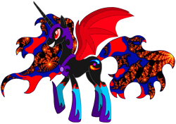 Size: 2994x2109 | Tagged: safe, artist:cryoflaredraco, oc, oc only, oc:cryoflare, oc:nightmare cryoflare, alicorn, pony, alicorn oc, donut steel, fractal, solo