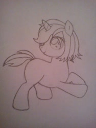 Size: 774x1032 | Tagged: safe, artist:zakuroyoru, oc, oc only, oc:dead soul, female, filly, monochrome, solo, traditional art, younger