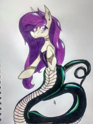 Size: 1944x2592 | Tagged: safe, oc, oc only, lamia, original species, female, mare, solo, traditional art