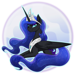 Size: 1132x1109 | Tagged: safe, artist:iraincloud, derpibooru import, nightmare moon, moon, solo