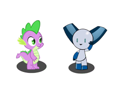 Size: 3600x2600 | Tagged: safe, artist:krahen12347, spike, dragon, robot, crossover, robotboy