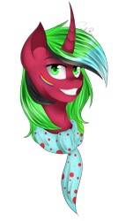 Size: 913x1513 | Tagged: safe, artist:noodlerain, oc, oc only, pony, unicorn, bust, face paint, portrait, smiling