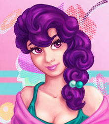 Size: 568x643 | Tagged: safe, artist:superkeen, sugar belle, human, the cutie map, humanized, lipstick, solo