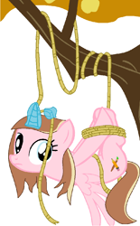 Size: 613x988 | Tagged: safe, artist:obriannakenobi, oc, oc only, alicorn, pony, alicorn oc, rope, tied up, tree