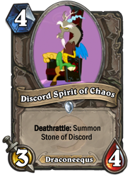 Size: 400x543 | Tagged: safe, discord, card, crossover, hearthstone, trading card