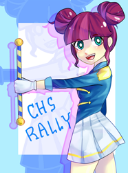 Size: 1200x1610 | Tagged: safe, artist:chuck, majorette, equestria girls, friendship games, background human, pixiv, solo