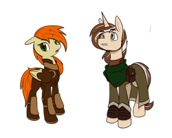 Size: 1280x1024 | Tagged: safe, artist:wishdream, oc, oc only, oc:bracer, oc:mcfinnigan the mage, pegasus, pony, unicorn, armor, clothes, emw:mmmm, robes