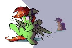 Size: 1280x853 | Tagged: safe, artist:heir-of-rick, daring do, oc, oc:dorito dew, chips, controller, doritos, face paint, food, gaming, headset, tongue out, unmoving plaid