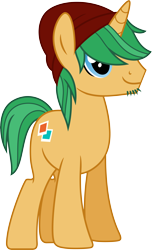 Size: 6000x9845 | Tagged: safe, artist:fercho262, snapshot, canterlot boutique, absurd resolution, beanie, goatee, green hair, hat, polaroid, simple background, solo, transparent background, vector