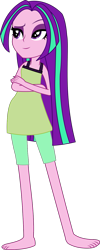 Size: 575x1442 | Tagged: safe, artist:sketchmcreations, aria blaze, equestria girls, alternate costumes, alternate hairstyle, barefoot, clothes, feet, loose hair, nightgown, pajamas, simple background, sleeveless, solo, swapped feet, transparent background