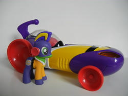 Size: 4000x3000 | Tagged: safe, artist:silverband7, brushable, car, custom, irl, larryboy, larrymobile, photo, ponified, toy, veggietales